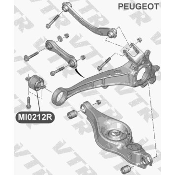Сайлентблок продольного рычага задней подвески VTR MI0212R-2