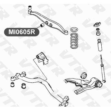 Сайлентблок поперечной тяги задней подески, средний VTR MI0605R-1