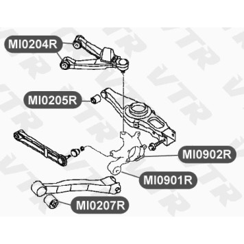 Сайлентблок цапфы задней подвески, задний VTR MI0902R-1