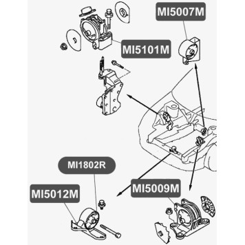 Сайлентблок подушки двигателя VTR MI1802R-1