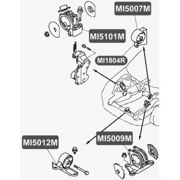 Сайлентблок передней подушки двигателя VTR MI1804R-1