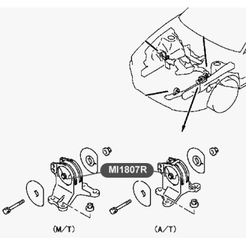 Сайлентблок левой подушки двигателя VTR MI1807R-1