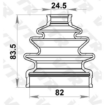 Чехол ШРУС переднего привода, внутренний (смазка+хомуты) VTR MI2401R-1