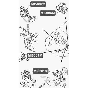Подушка двигателя, задняя VTR MI5006M-1