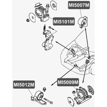 Подушка двигателя, правая VTR MI5101M-1