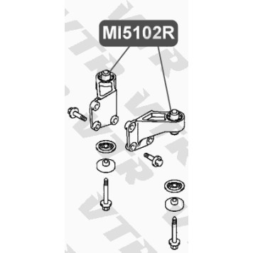 Сайлентблок полиуретановый дифференциала задней подвески VTR MI5102RP-1