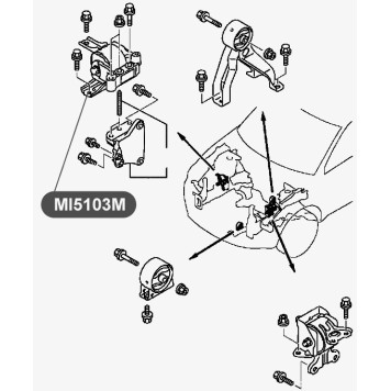 Подушка двигателя, правая VTR MI5103M-1