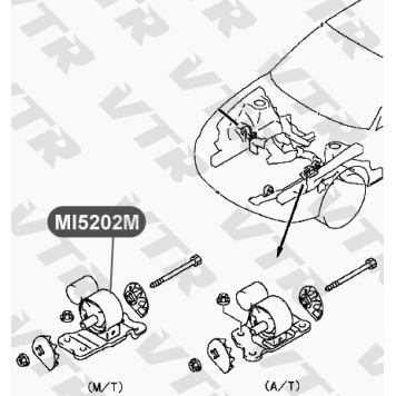 Подушка двигателя, левая VTR MI5202M-1