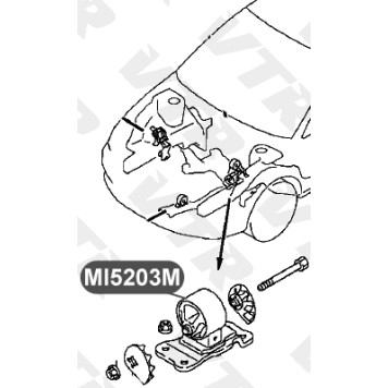 Подушка двигателя, левая VTR MI5203M-1