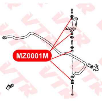 Втулка тяги стабилизатора передней и задней подвесок VTR MZ0001R-1