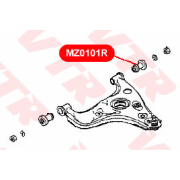 Сайлентблок нижнего рычага передней подвески, задний VTR MZ0101R-1