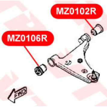 Сайлентблок нижнего рычага передней подвески, задний VTR MZ0102R-1
