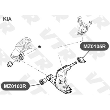 Сайлентблок нижнего рычага передней подвески, передний VTR MZ0103R-2