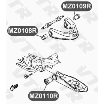 Сайлентблок верхнего рычага передней подвески, передний VTR MZ0108R-1
