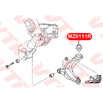 Сайлентблок полиуретановый нижнего рычага передней подвески, задний VTR MZ0111RP-1