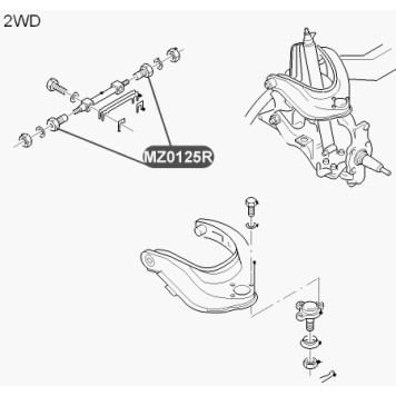 Сайлентблок верхнего рычага передней подвески VTR MZ0125R-2