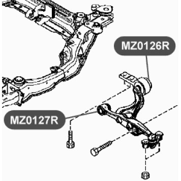 Сайлентблок нижнего рычага передней подвески, передний VTR MZ0127R-1