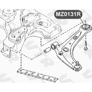Cайлентблок рычага передней подвески, задний VTR MZ0131R-1