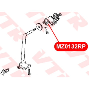 Сайлентблок полиуретановый рычага передней подвески, задний (без кронштейна) VTR MZ0132RP-1