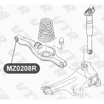 Сайлентблок нижнего рычага задней подвески, внутренний VTR MZ0208R-1