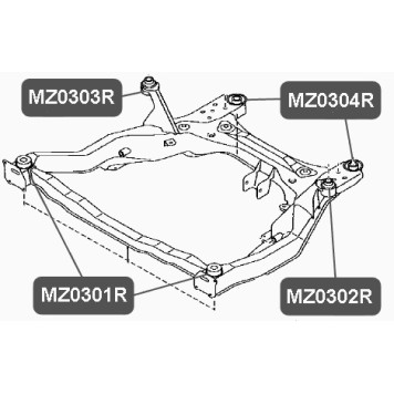Сайлентблок подрамника передней подвески, задний VTR MZ0301R-1