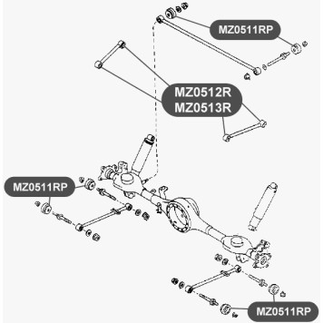 Сайлентблок продольной тяги задней подвески, наружный VTR MZ0512R-1