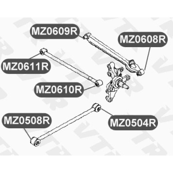 Сайлентблок поперечной тяги задней подвески, внутренний VTR MZ0609R-1