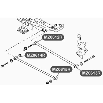 Сайлентблок поперечного рычага задней подвески, наружный VTR MZ0613R-1