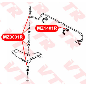 Втулка стабилизатора передней подвески, внутренняя VTR MZ1401R-1