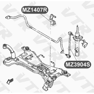 Втулка стабилизатора передней подвески VTR MZ1407R-1