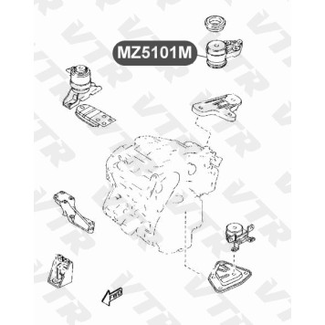 Подушка двигателя, задняя VTR MZ5101M-1