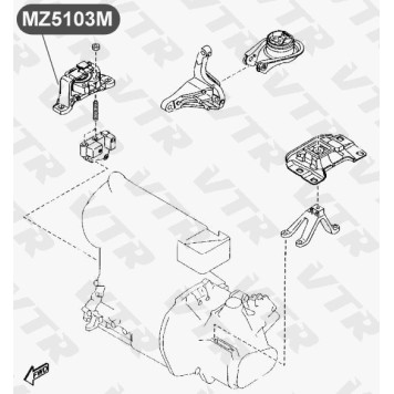 Подушка двигателя, правая, гидравлическая VTR MZ5103M-1