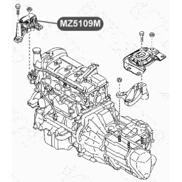 Подушка двигателя, правая, гидравлическая VTR MZ5109M-1