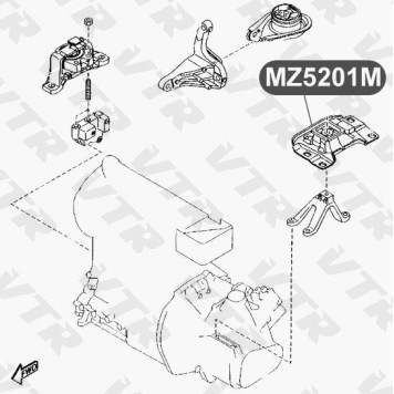 Подушка двигателя, левая VTR MZ5201M-1