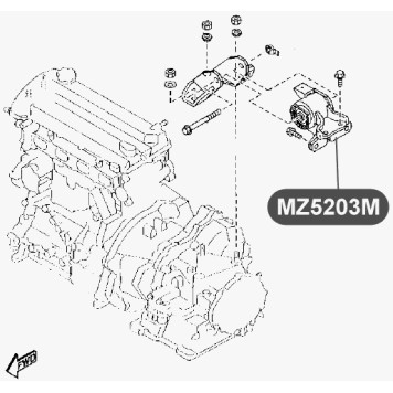 Подушка двигателя, левая VTR MZ5203M-1