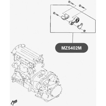 Подушка двигателя, задняя (с кронштейном) VTR MZ5402M-1