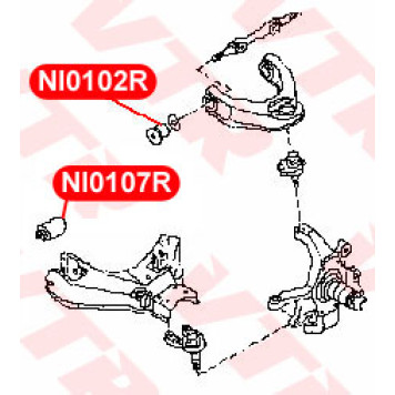 Сайлентблок верхнего рычага передней подвески, усиленный VTR NI0102R-1