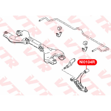 Сайлентблок нижнего рычага передней подвески, задний VTR NI0104R-1