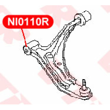 Сайлентблок нижнего рычага передней подвески, передний VTR NI0110R-1