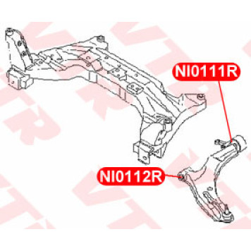 Сайлентблок полиуретановый нижнего рычага передней подвески, задний VTR NI0111RP-1