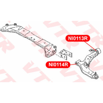 Сайлентблок полиуретановый рычага передней подвески, задний VTR NI0113RP-1