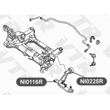 Сайлентблок нижнего рычага передней подвески, передний VTR NI0116R-1