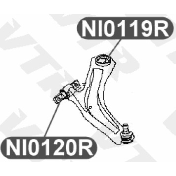 Сайлентблок рычага передней подвески, передний VTR NI0120R-1