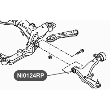 Сайлентблок полиуретановый рычага передней подвески, передний VTR NI0124RP-1