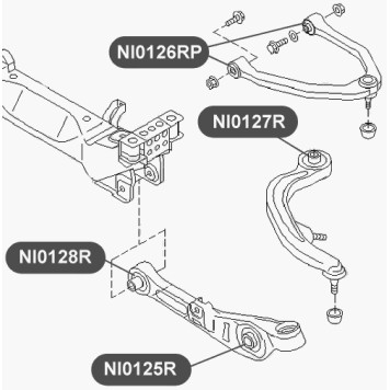 Сайлентблок полиуретановый верхнего рычага передней подвески VTR NI0126RP-1