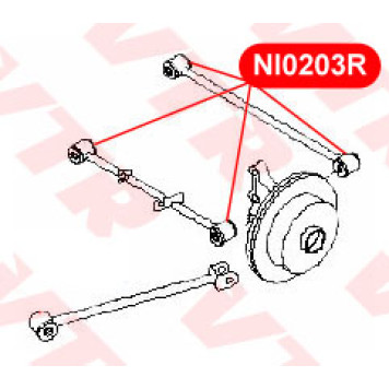 Сайлентблок поперечного рычага задней подвески VTR NI0203R-1
