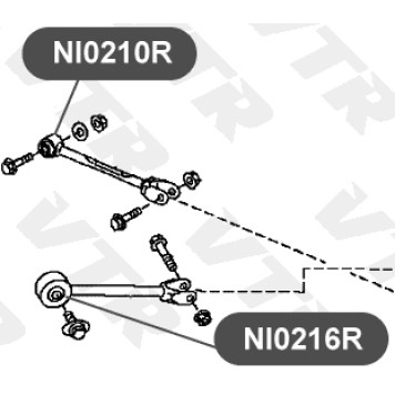 Сайлентблок продольной тяги задней подвески VTR NI0216R-1