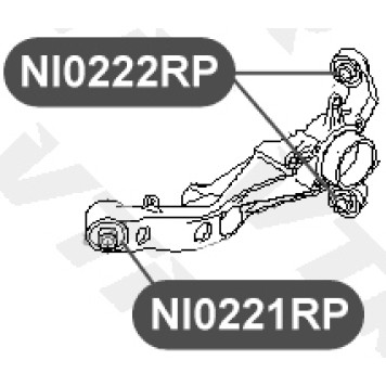 Сайлентблок полиуретановый рычага задней подвески, задний VTR NI0222RP-1