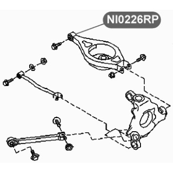 Сайлентблок полиуретановый рычага задней подвески VTR NI0226RP-1