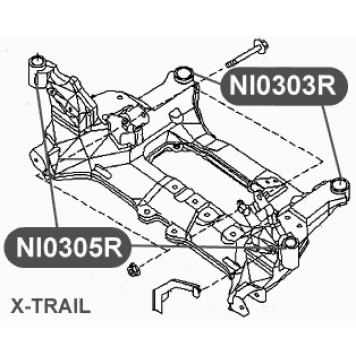 Сайлентблок подрамника передней подвески, задний VTR NI0303R-2